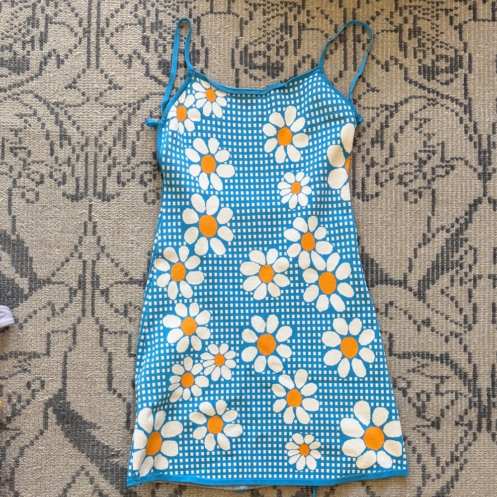 Floral Blue and White Dress